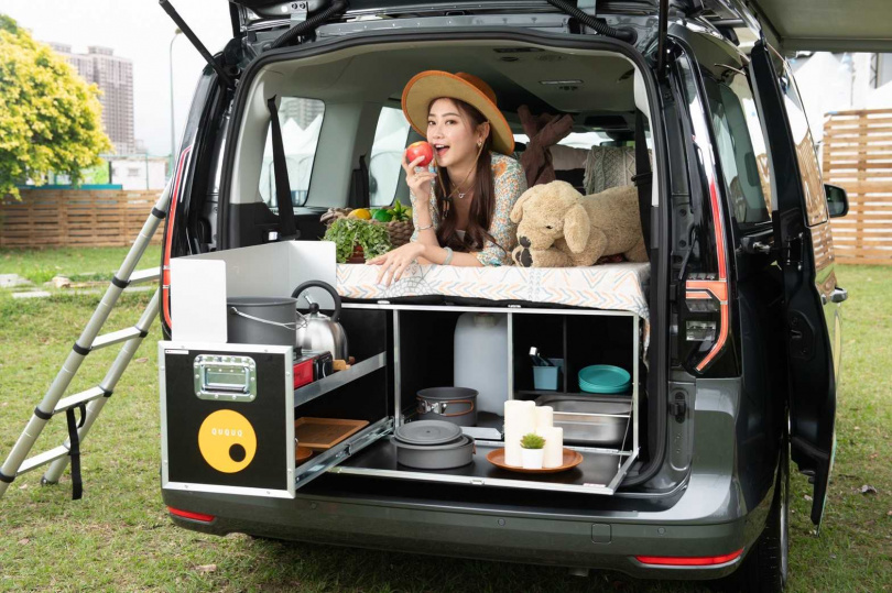 活動現場同步展出Caddy VanLife Box露營車。（圖／福斯商旅提供）